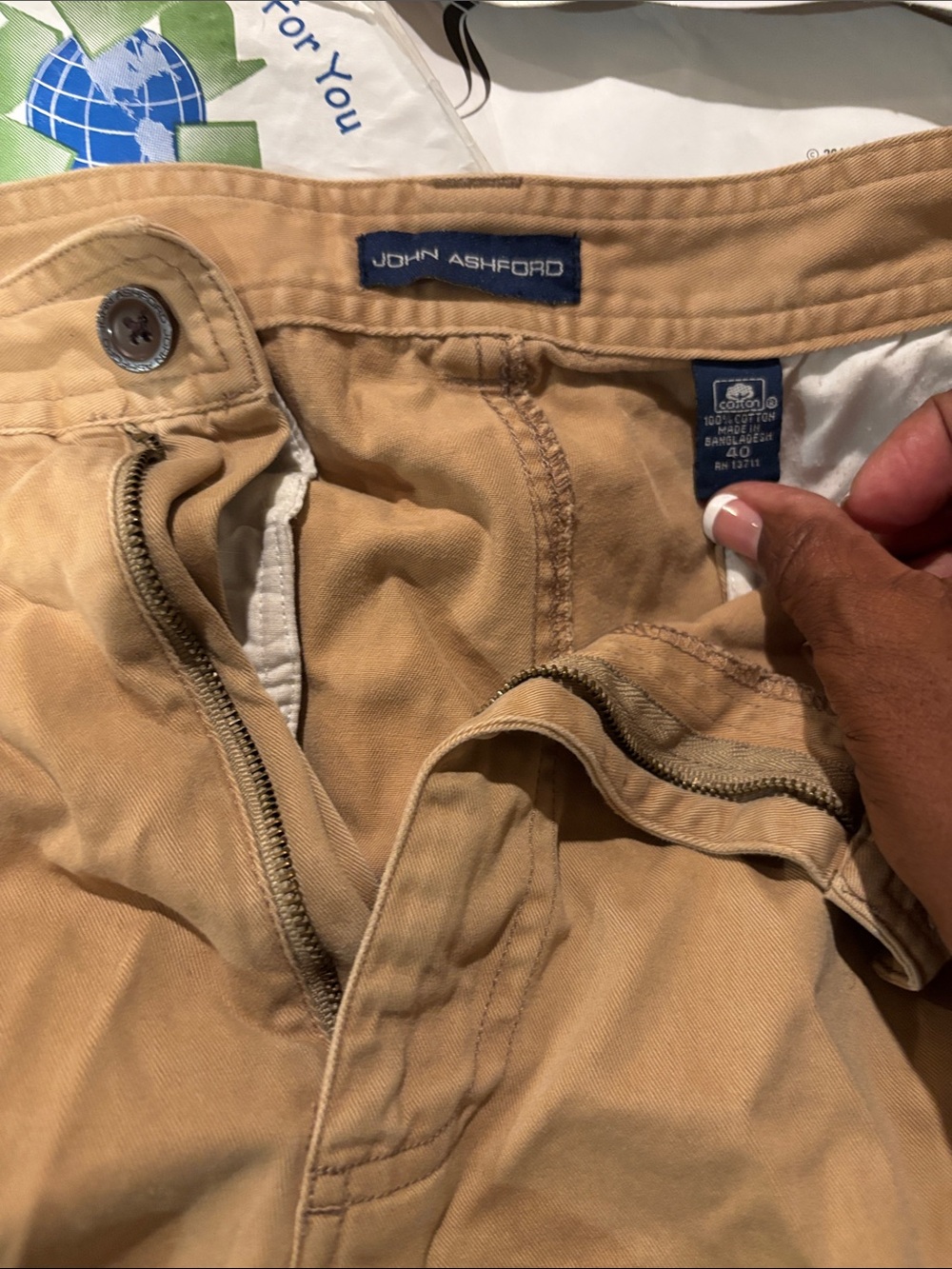 John Ashford Men's Khaki Tan Cargo Shorta